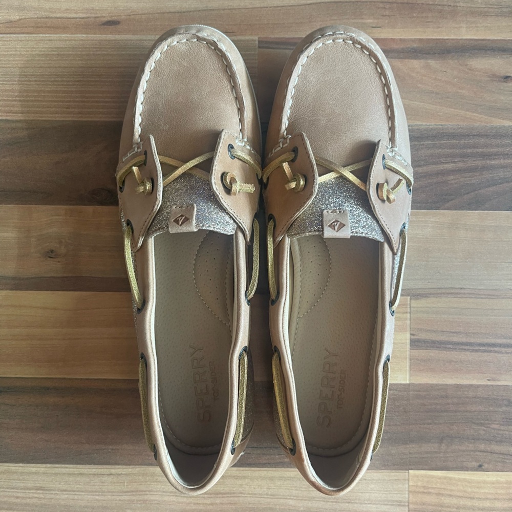 Sperry Gold Glitter Boat Shoes